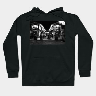 Blurry view into a Coffee shop area with street art Hoodie